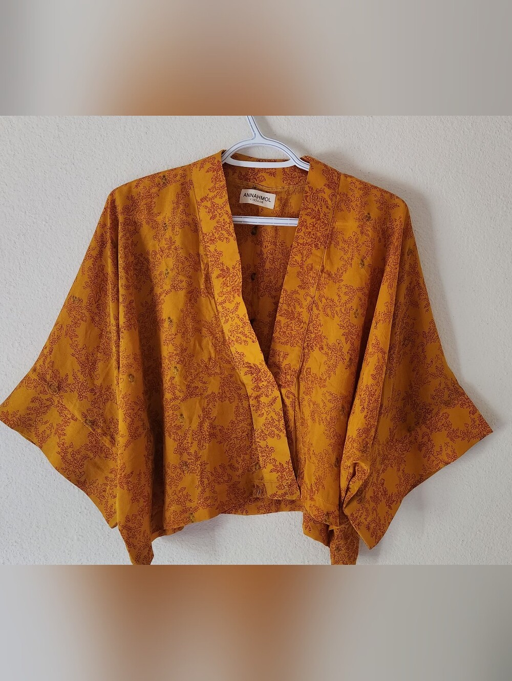 Annahmol Silk Mustard Floral Print Shirt